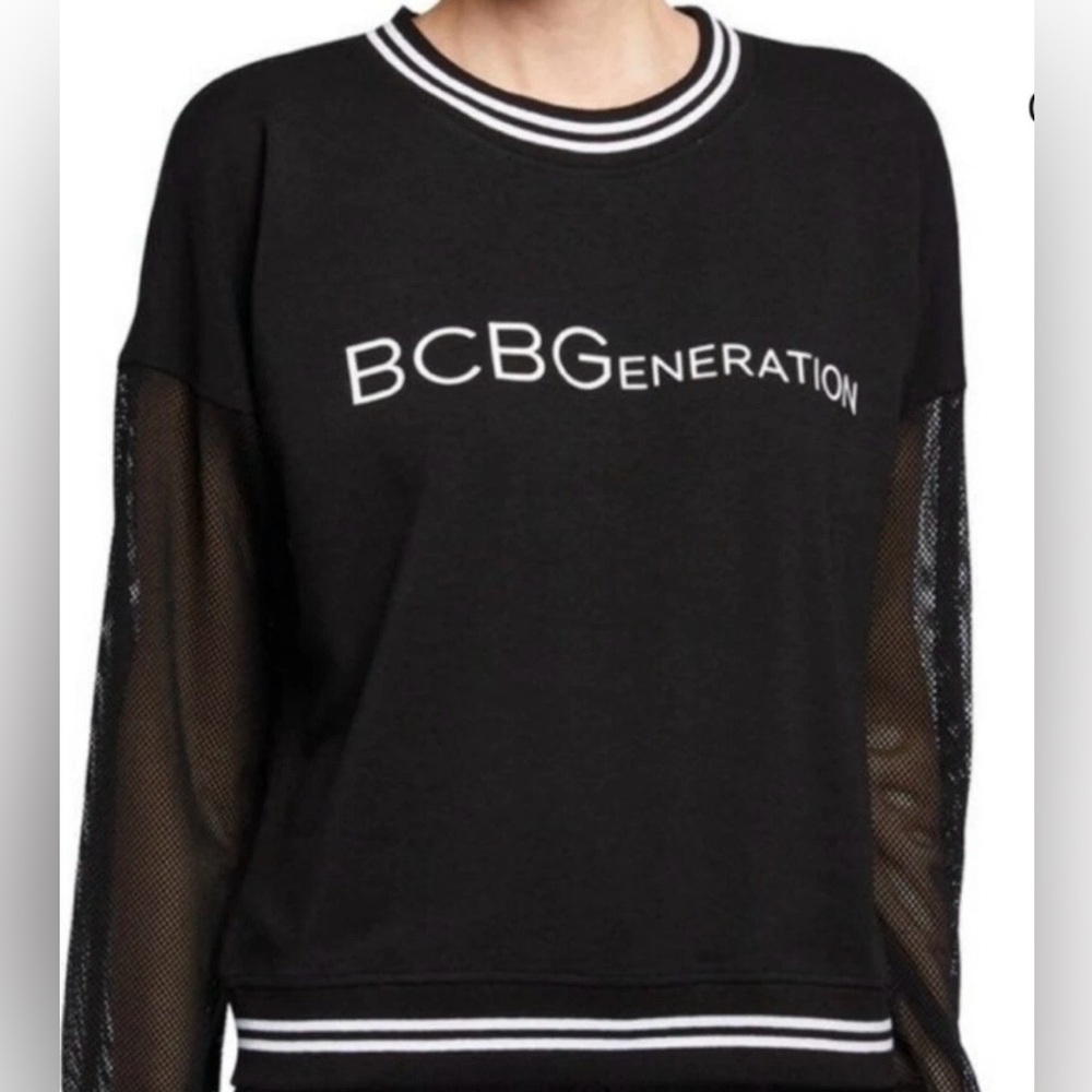 BCBGeneration Black Pullover Sweatshirt For Women